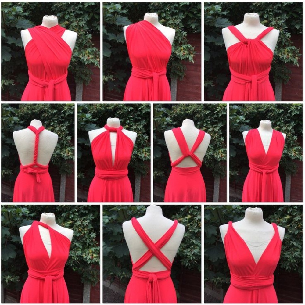 Red Infinity Short Dress High-Low Asymmetrical - Picture 2 of 5