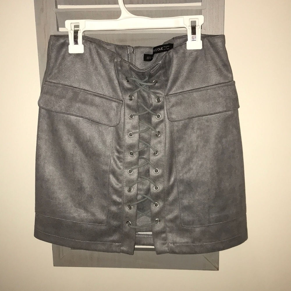 new lace up gray skirt