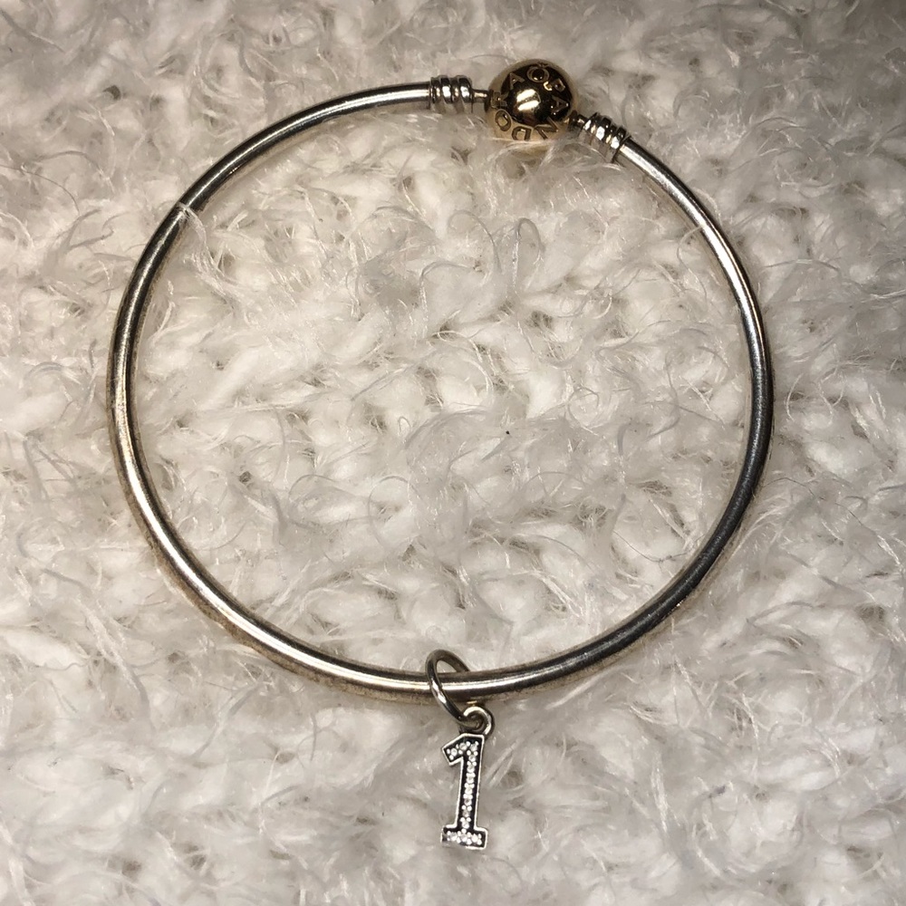 Pandora Bangle with Gold Clasp