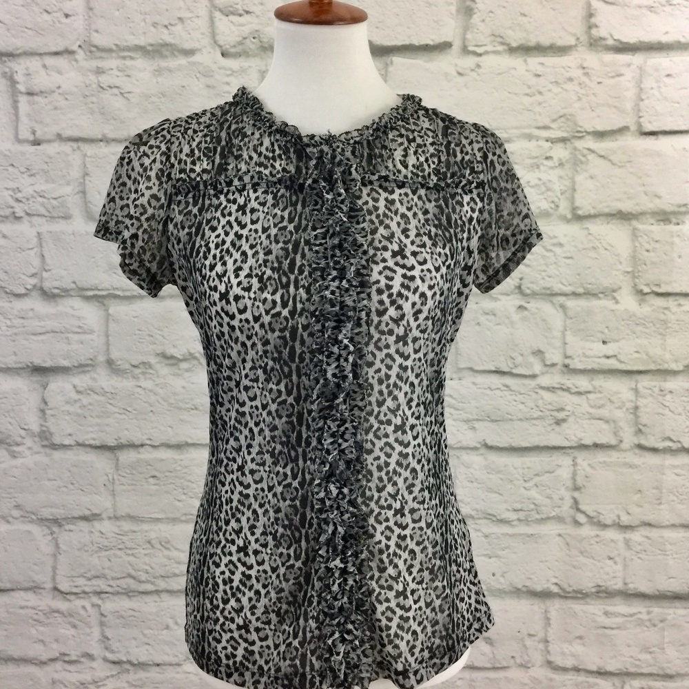 Limited Leopard Print Sheer Blouse