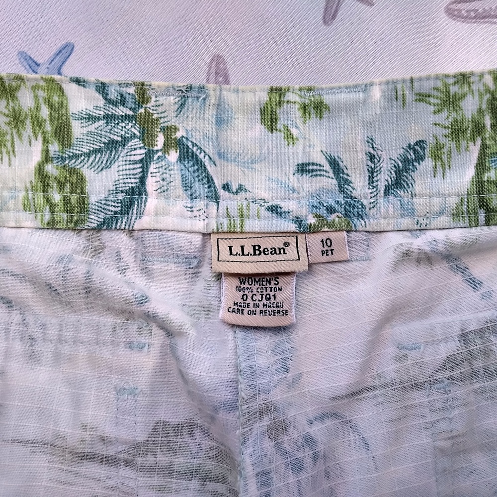 TROPICAL CAPRIS! LL BEAN COTTON SZ 10 PETITE - Picture 7 of 7