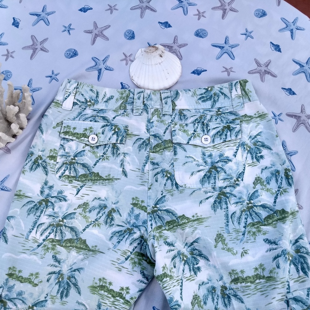 TROPICAL CAPRIS! LL BEAN COTTON SZ 10 PETITE - Picture 2 of 7