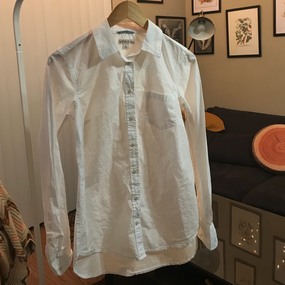 White Merona button up