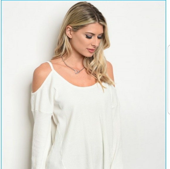 Cold shoulder IVORY top - Picture 1 of 4