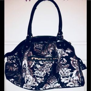 Black and silver Damask Shoulder bag