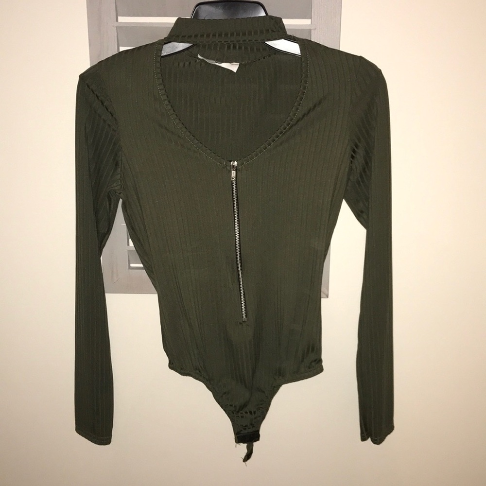 Green Bodysuit with choker detail