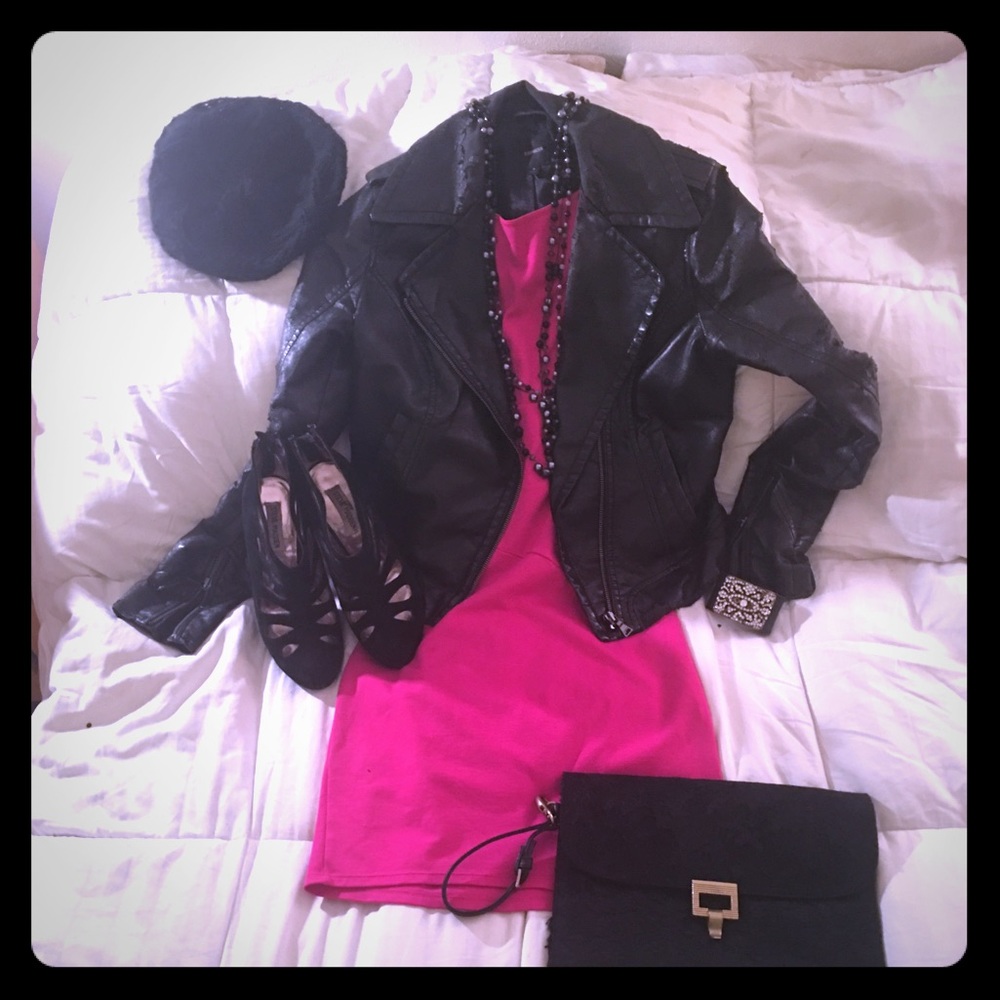 Express Fuchsia sleeveless dress