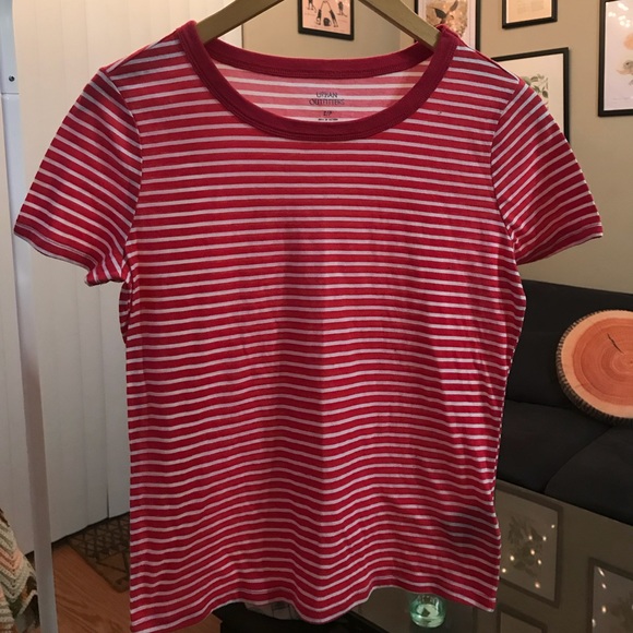 Red and white striped t shirt - Picture 1 of 2