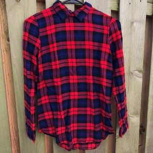 Plaid Collared Top - Size S