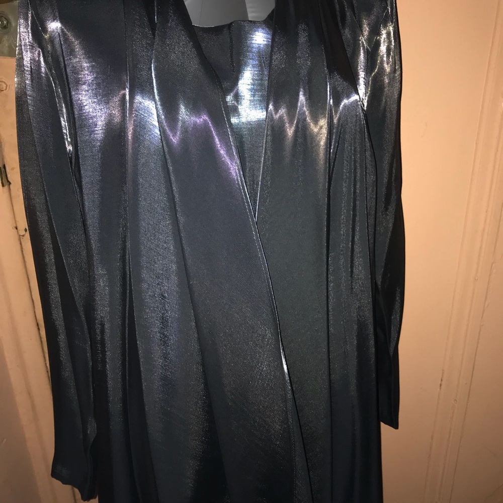 Positive Influence 2 pc Dress Outfit ( Shiny Grey)