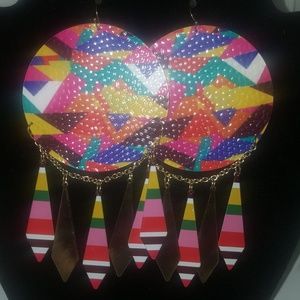 Gold plated Tribal color earrings