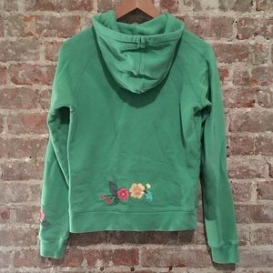 Green GAP hoodie with pink 🌸