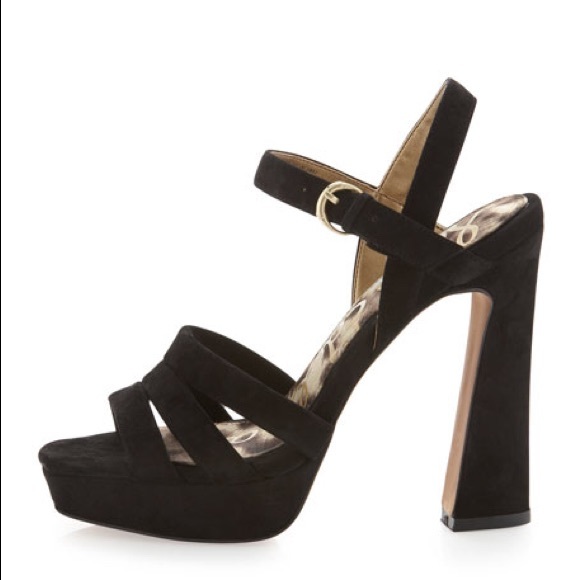 HPx3• SAM ENDELMAN •“TARYN” velvety Platform heels - Picture 3 of 5
