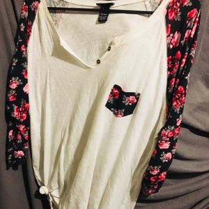 Floral baseball tee