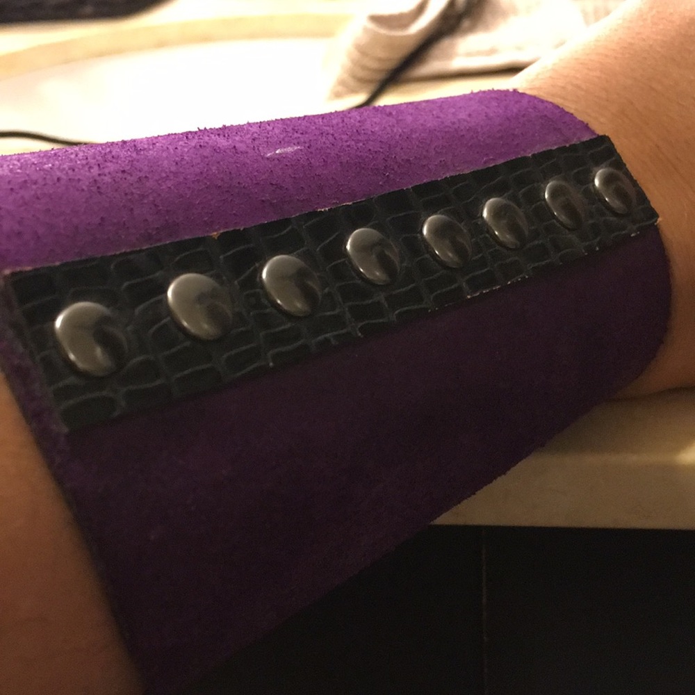 Custom made suede and leather cuff