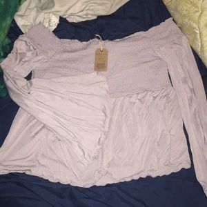 Lavender off the shoulder top NWT