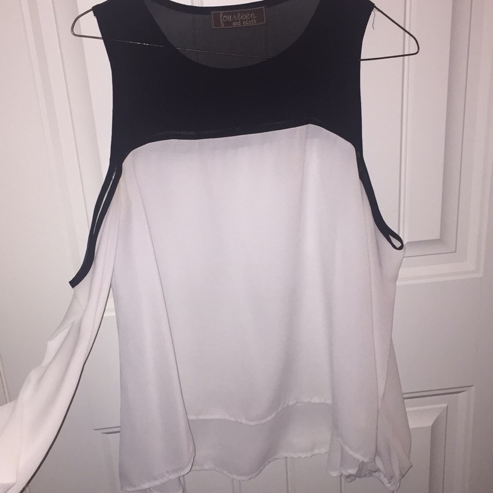 OTS Black and White Blouse