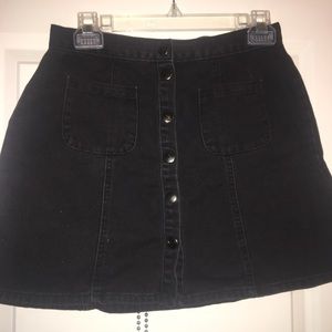 BDG black denim skirt