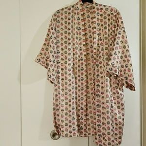 Short silky robe