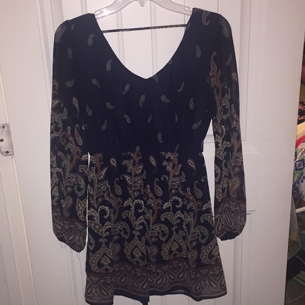 Navy Paisley Dress