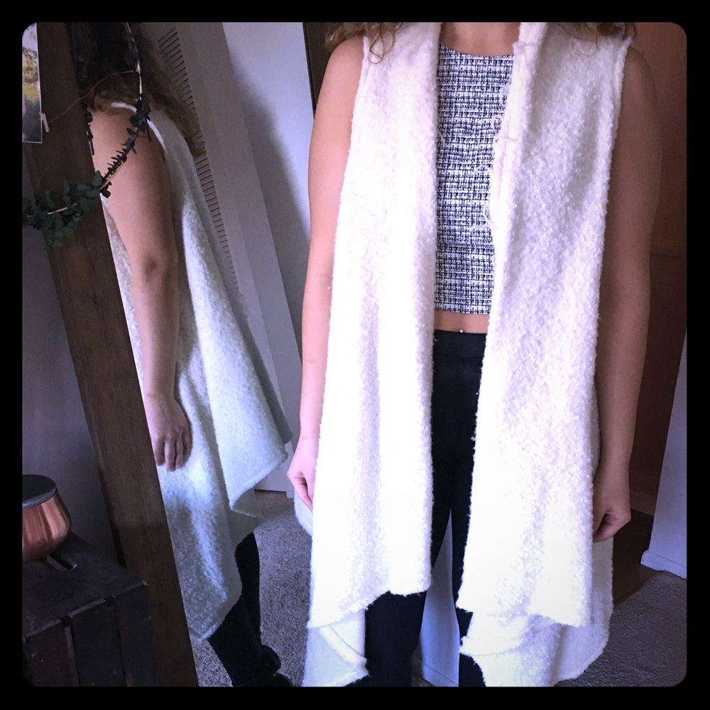 Zara white Sherpa vest