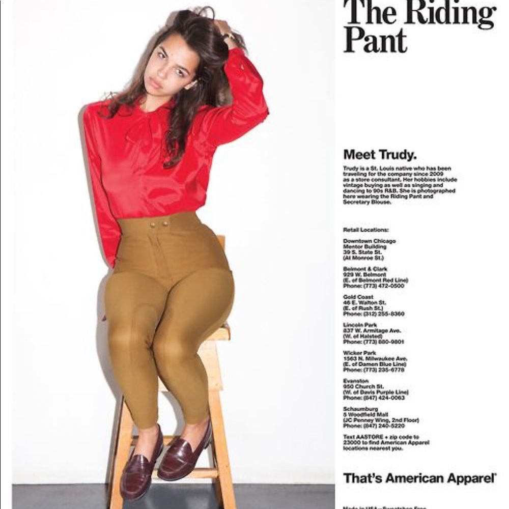 American apparel tan riding pant