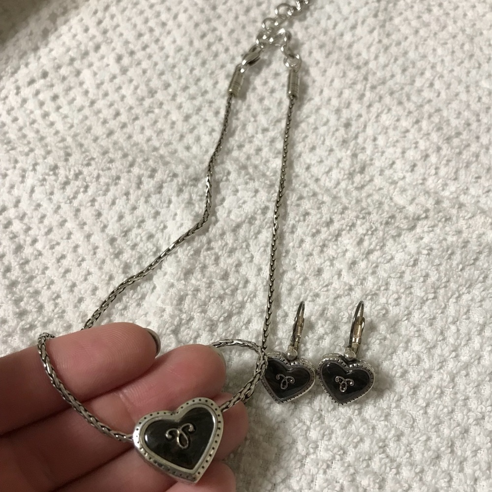 Brighton heart necklace and earrings