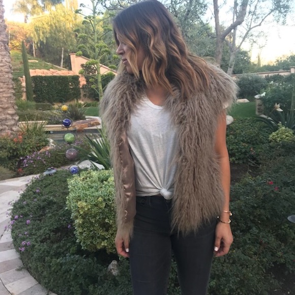 Faux Fur Vest with Pockets - Picture 2 of 4