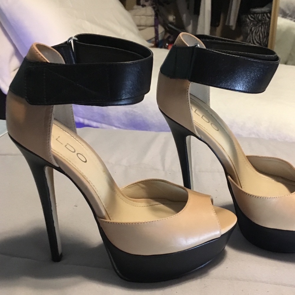 Aldo Velcro ankle strap stiletto heels
