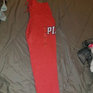 Coral Pink campus jogger pants