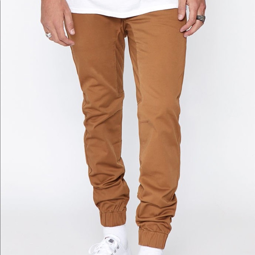Tan skinny joggers