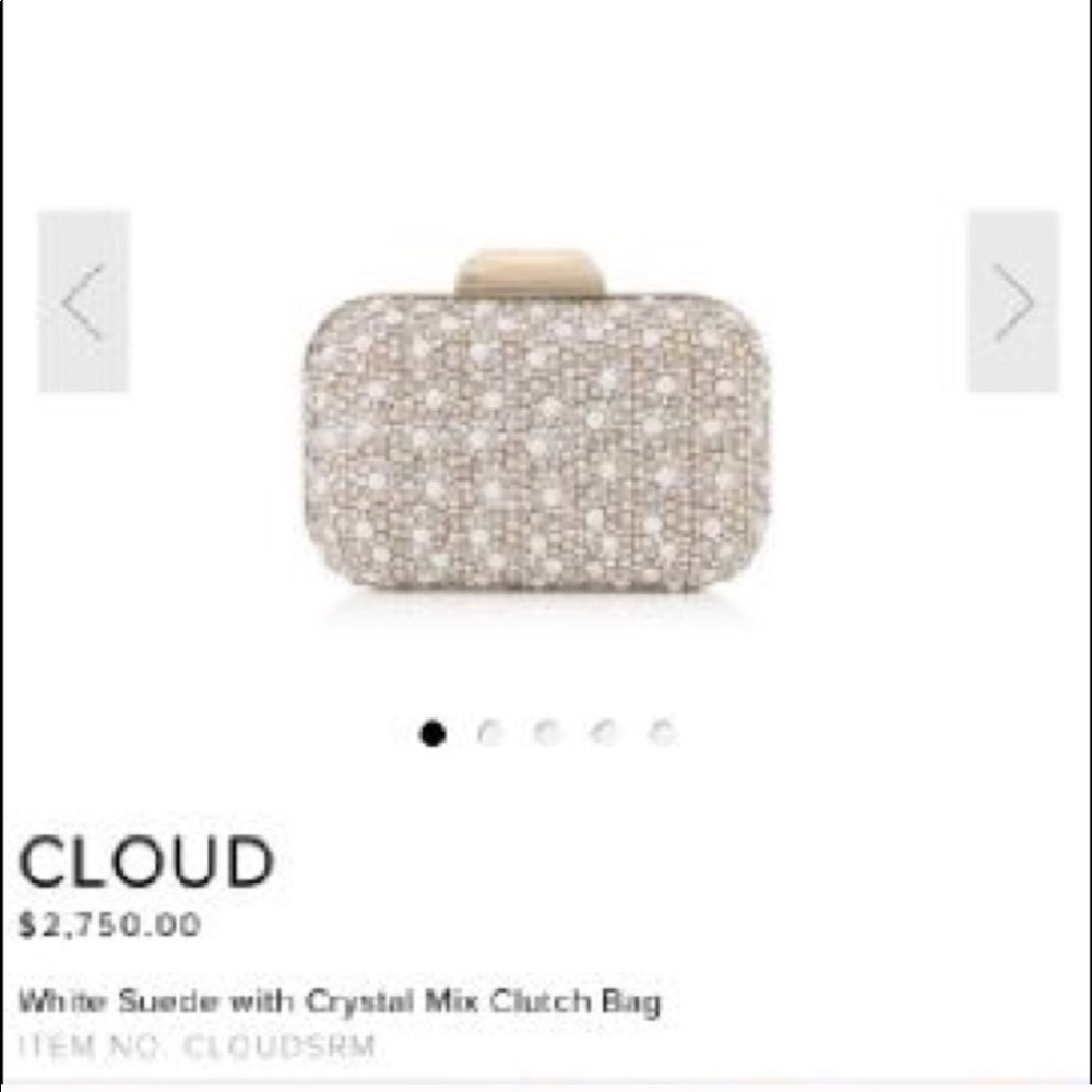 Jimmychoo whitesuede crystal mixclutch FINALSALE‼️