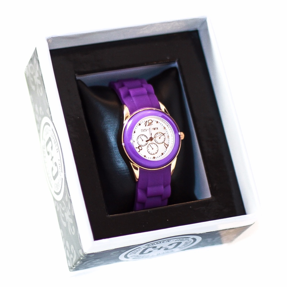 Plum & Rose Gold Soft Touch Watch