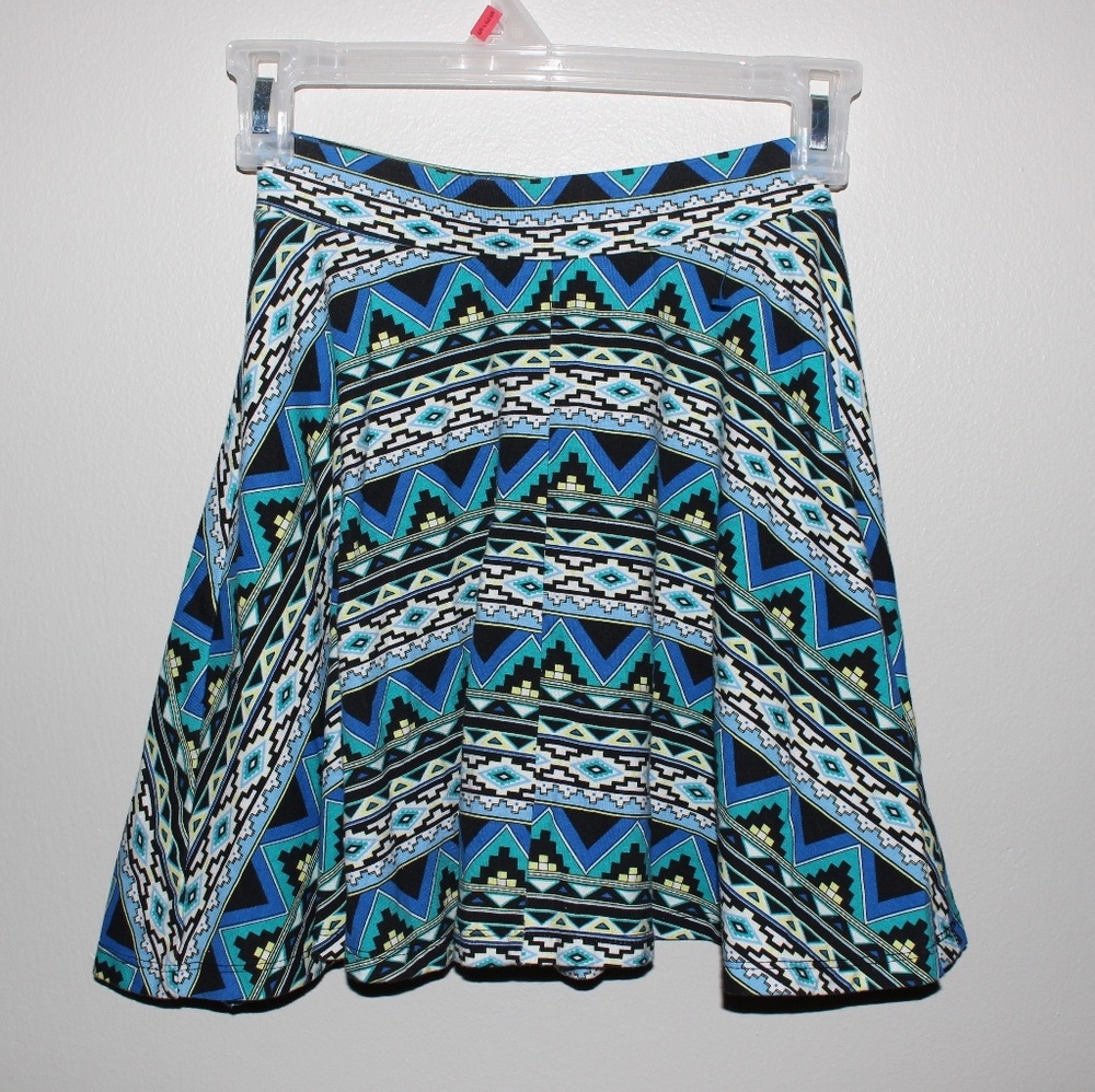 Tribal Print Mini Skirt