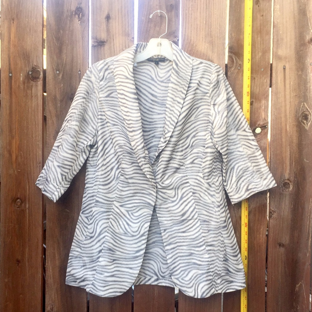 Alberto Makali Silver Strip Blazer Zebra Blazer