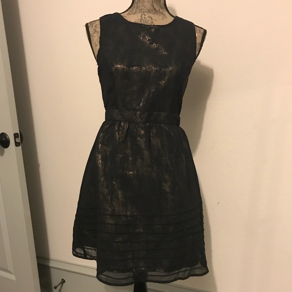 Forever 21 black Gold Party Dress S Small - Picture 1 of 4