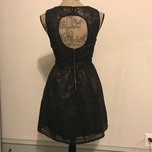 Forever 21 black Gold Party Dress S Small - Picture 3 of 4