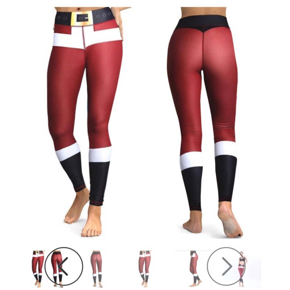 Santa  holiday leggings for santa con NEVER WORN