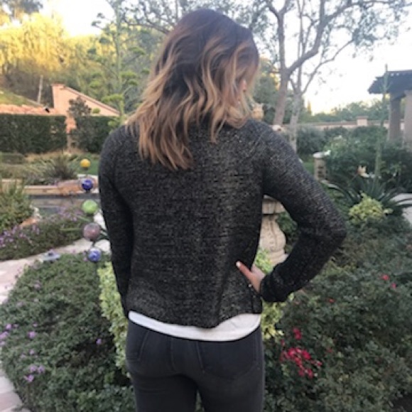 Black & Gold Metallic Zip-Up Sweater Jacket - Picture 3 of 3