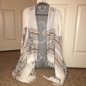 Aztec print sweater cardigan