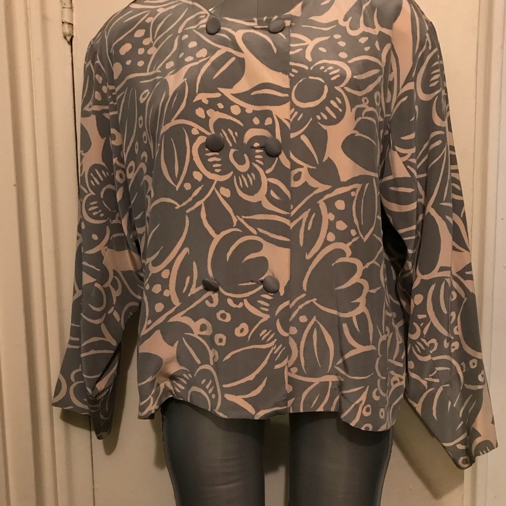 Nancy Keller Short Double-Breasted Blazer