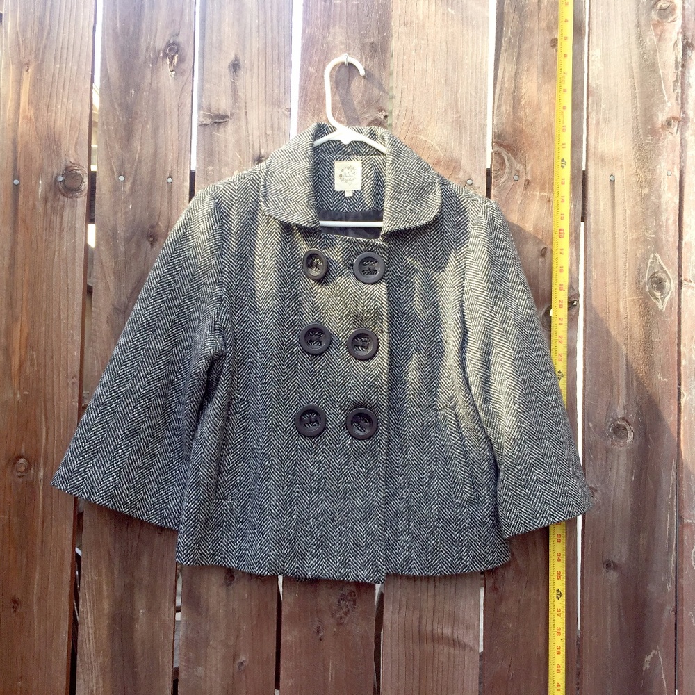 Beubois Gray Black and White Cape Style Jacket