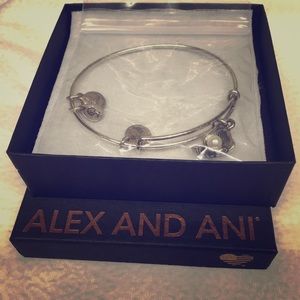 Alex and Ani Bracelet Clam with Pearl Charm