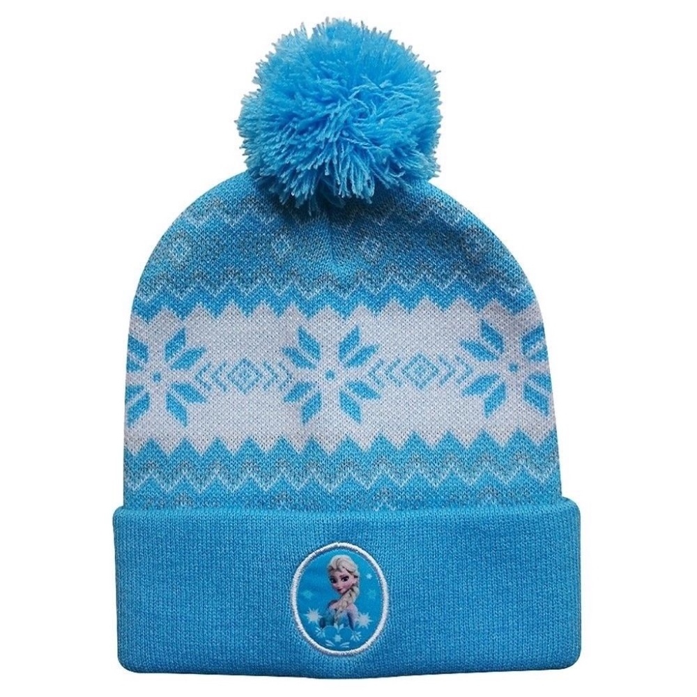 Disney Frozen Elsa Blue Beanie Pom Hat NWT
