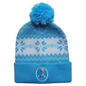 Disney Frozen Elsa Blue Beanie Pom Hat NWT