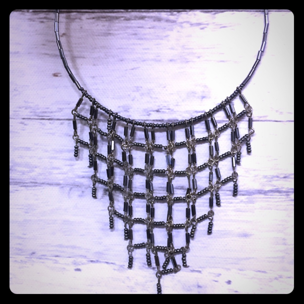 Beaded vintage native American bib choker, hot!