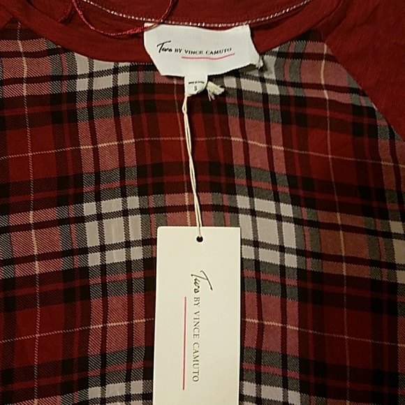 NWT! {Two by Vince Camuto} -Size S- Plaid Shirt - Picture 3 of 6