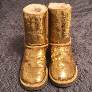UGG Gold Sequin Booties