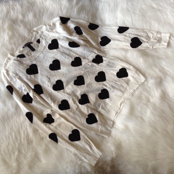 INC Sweater with Hearts Medium - Picture 2 of 8