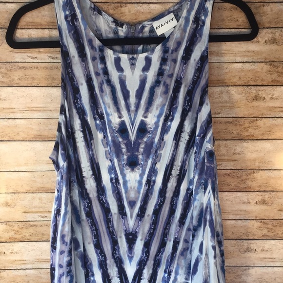 Blue and gray dress - Picture 1 of 3